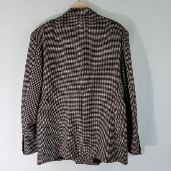 LINEA DOMIZIA Mens Wool & Cashmere Houndstooth Double Breasted Sport Coat Sz 44L - Picture 2 of 12